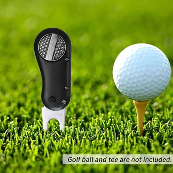 

1 Pcs Steel Golf Divot Tool Foldable Golf Divot Tool Pop-up Button golf fork Magnetic Golf Accessories Dropshipping