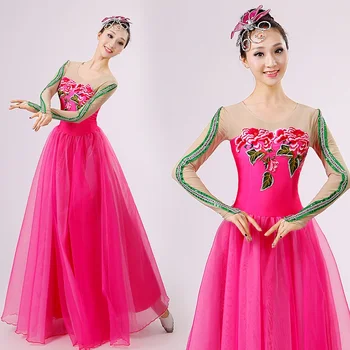 

Big swing skirt costumes new national dance costumes modern dress choir dress long skirt