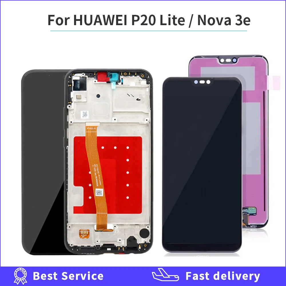 

IPS Display For HUAWEI P20 Lite ANE-LX1 ANE-LX3 Nova 3e lcd For Huawei P20 Lite display Touch Screen Digitizer Assembly frame