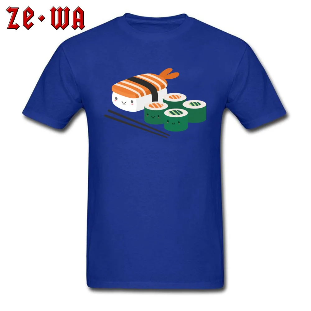 Cute and Kawaii Sushi Tops Tees New Coming Crewneck Group Short Sleeve All Cotton Men T-shirts Fitness Tight Tees Cute and Kawaii Sushi blue