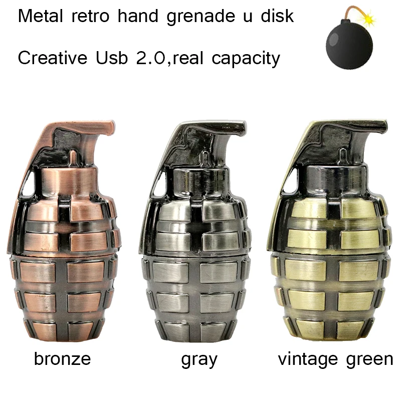 Купить Новый мини металлический Ретро ручной граната USB флешка 64 ГБ usb 2,0 флеш накопитель 16 ГБ флеш накопитель u дисковая ручка 32 ГБ pendriver