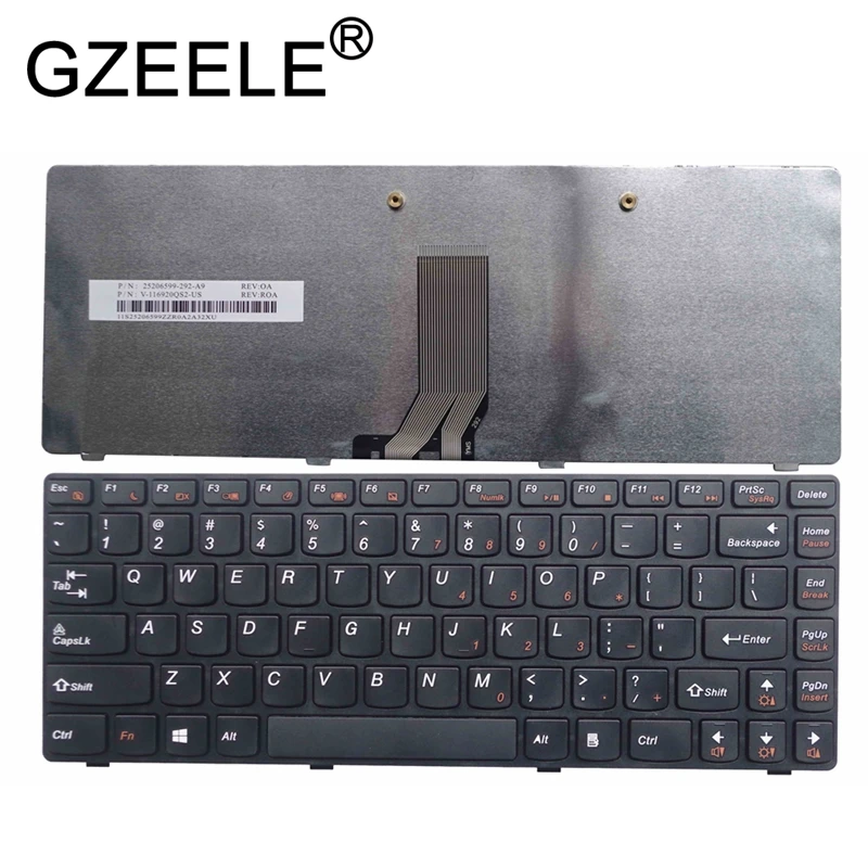 GZEELE Английский Клавиатура для ноутбука lenovo Y400 Y410 Y430P Y400P Y410P Y400N Y410N США черный