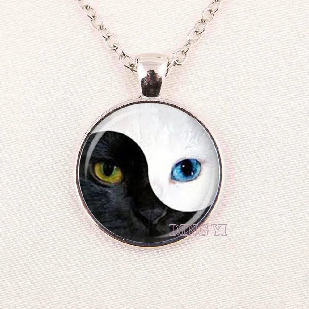 art Locket Pendant unique gift zen Locket Necklace chinese yin yang jewelry glass dome Locket Necklace Charming fashion Locket Necklace,Owl yin yang Locket Necklace yin yang Locket Pendant