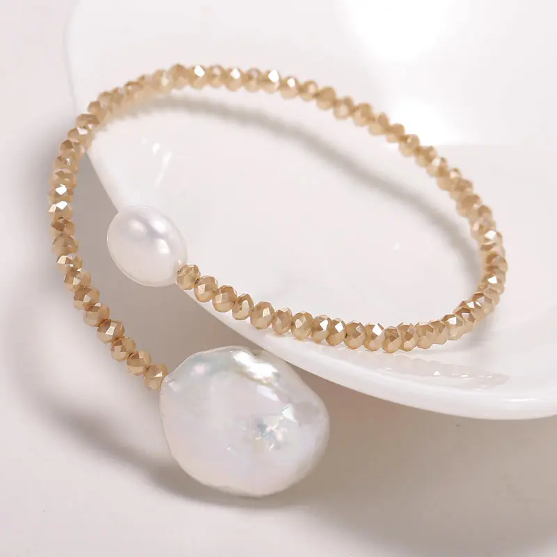 Buttons Pearl Bracelet Pearl Crystal Bracelet Crystal Size 10 - 20 mm Diameter 3 mm Lady Bracelet Holiday Gifts