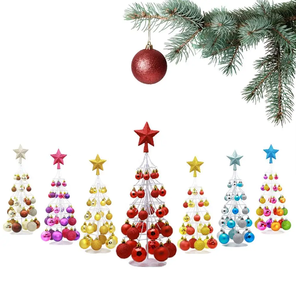 

Mini Christmas Ball Tower Tree Top Star Christmas Decoration Christmas Ball Tower Tree Party Supplies