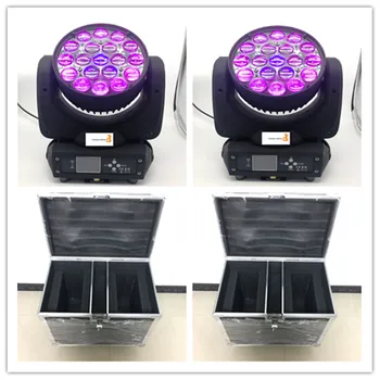 

4 pieces with flightcase Lyre Wash zoom 19x15 Watts rgbw 4in1 LED Zoom Wash Moving Head Light With Circle Control Light