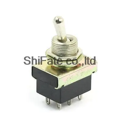 AC 220V 3A 2PDT ВКЛ-ВЫКЛ 2 положения 6 контактный запирающий переключатель KN3-3 черный |