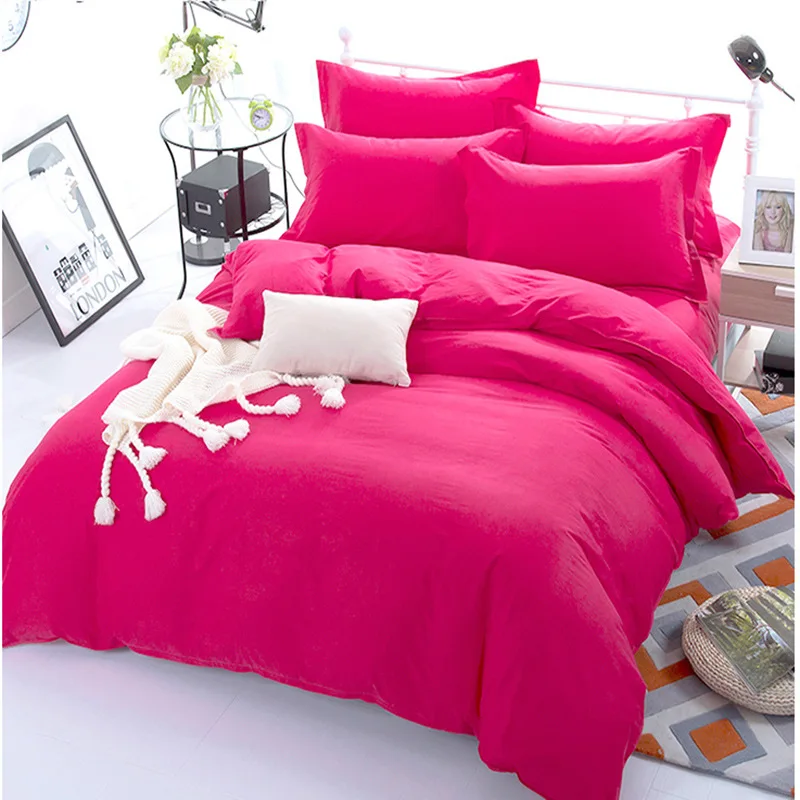 

Rose Red Color Duvet Cover Sets For Single Double Bed Kids Adults 6 Sizes 100% Cotton Bedding Sets XF644-7