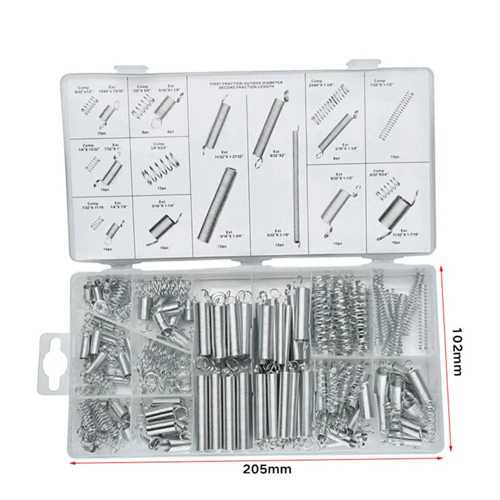 

Galvanized 200pcs/Set Fasteners Tension Compressed Springs Convenience Durable Hardware Practical Household Metal Spring