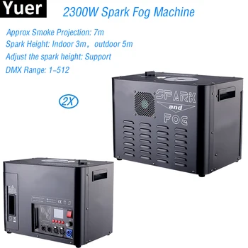 Prijzen 2 stks partij Perfect Combineert Fog Machine En Vonk Machine 2300W Koude Vonk Fog Machine Voor Disco DJ Party LED stadium Apparatuur