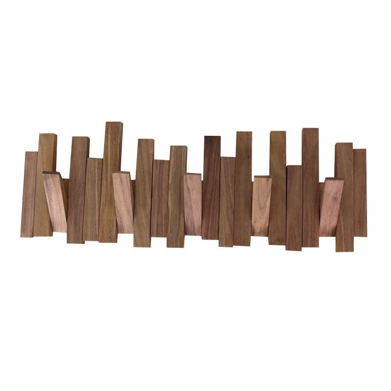 

Solid wood Decorative hook strips for clothes and hats Black Walnut White Oak Wall Creative Invisibility hook