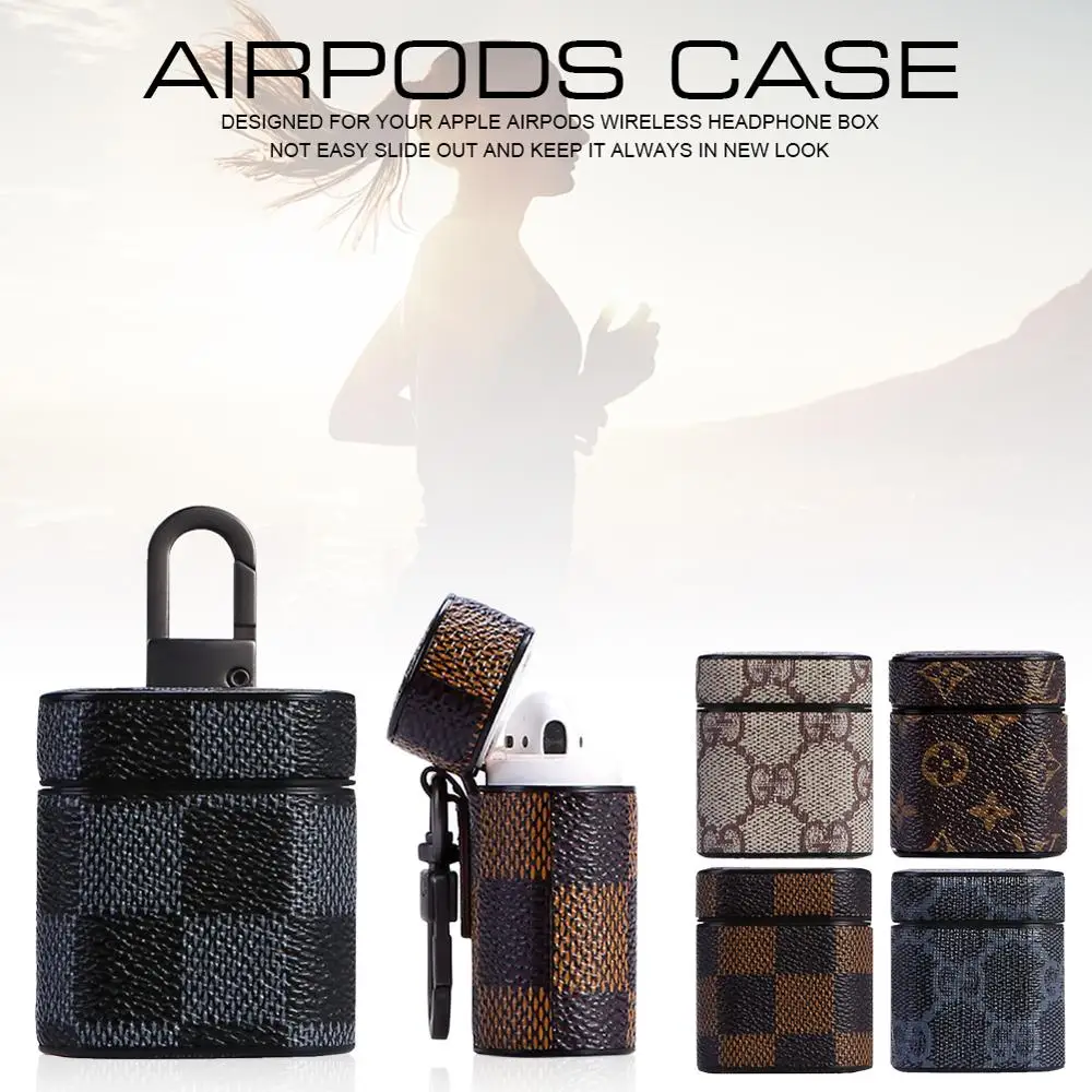 

For Airpods Protective Case Wireless Bluetooth Headset Box Charging Bag Leather Earphone Cover Shell For Airpods Iphone
