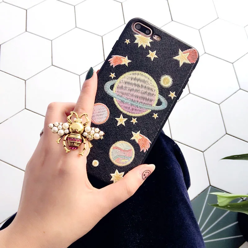 Рельефный телефонный чехол серии Universe для iPhone 6 6S 7 8 Plus X крутая планета луна