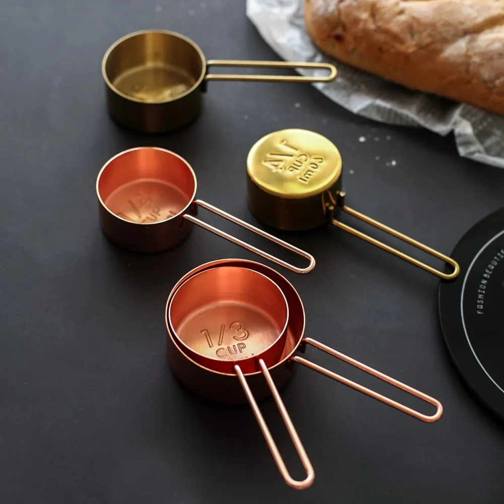 

Nordic Stainless Steel Measuring Cup Set Scale Engraved Measuring Jugs Coffee Scoop Spoon Baking Cooking Tools Kitchen Utensils