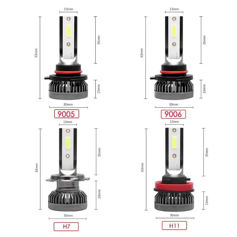 2 шт. 9005/9006/H7/H11 35 Вт мини-светодиод машины фары лампы 6000 K 6000LM водонепроницаемый авто фары Противотуманные фары