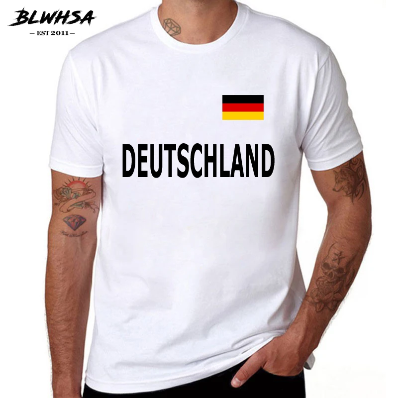 BLWHSA  German Flag&letters Printed Men T Shir