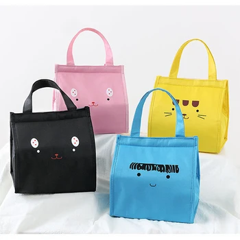 

BONAMIE Hook&Loop Tote Insulated Lunch Bags Portable Thermal Cooler Bag Women For Kids Boy Girl Cartoon Beach Food Picnic Bags