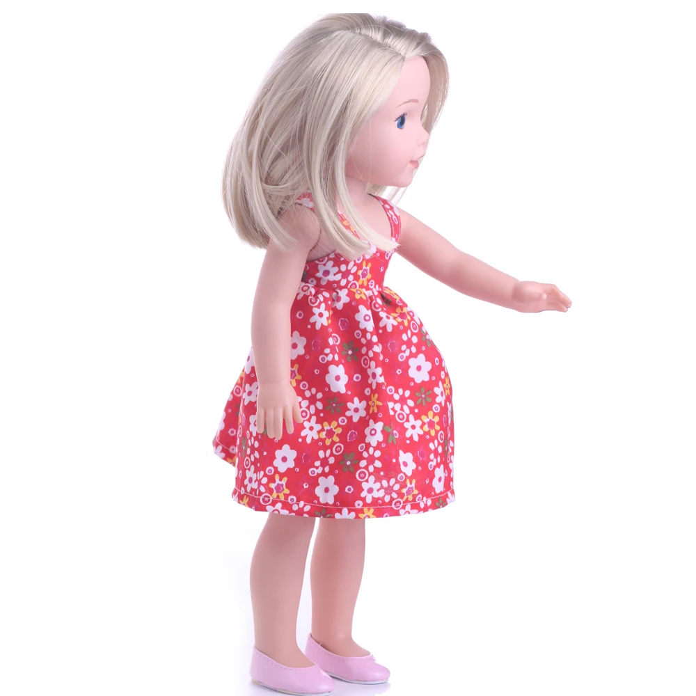 Красный цветок 14 дюймов куклы одежда Вечерние платья для Wellie Wishers m15|14 inch doll clothes|doll