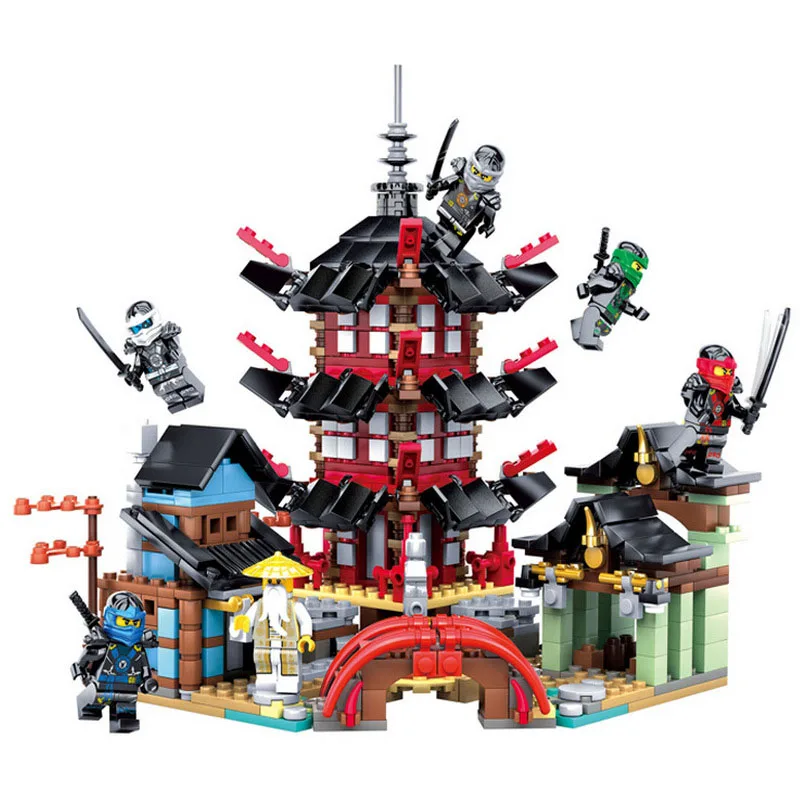 

DIY Air Art Temple Village Assemble Building Blocks model 737 pcs compatible legoinglys Ninjagoinglys figures weapom toys gift