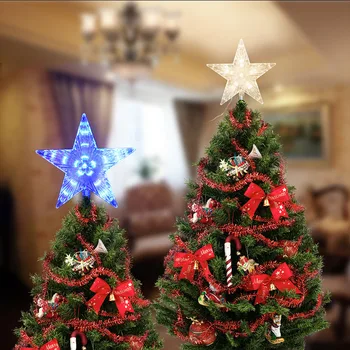 

220V EU Plug Christmas Tree Top Star Led String Fairy Lights Christmas Garland For Xmas Wedding Party Garden Holiday Decor