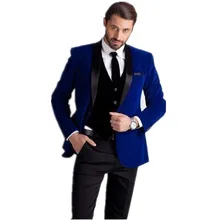 Королевский синий мужской бархатный свадебный смокинг лучший мужской Жених новые костюмы