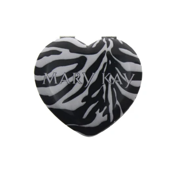 

7*7cm Heart Shape Double Side Aluminum Zebra Printed Specchietto Trucco Espelho Para Maquiagem Handspiegel Mini Mirror