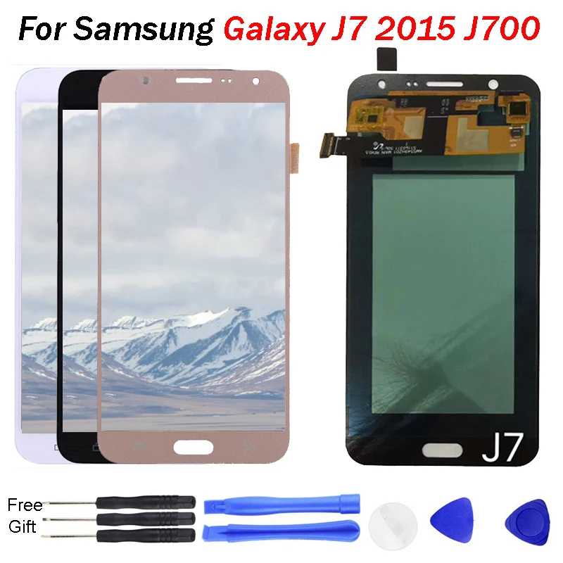 AMOLED LCD для Samsung Galaxy J7 2015 дисплей J700 J700F J700H J700M LCDS сенсорный экран дигитайзер сборка