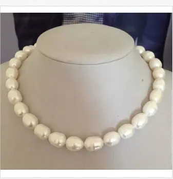 

classic 14-15mm south sea white baroque pearl necklace 18inch