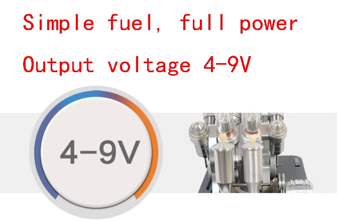 Может заряжаться через V4 Стерлинговое двигателя, электрическая машина 4-цилиндровый Stirling модель, микро-генератор, 4-цилиндровый стерлингового серебра
