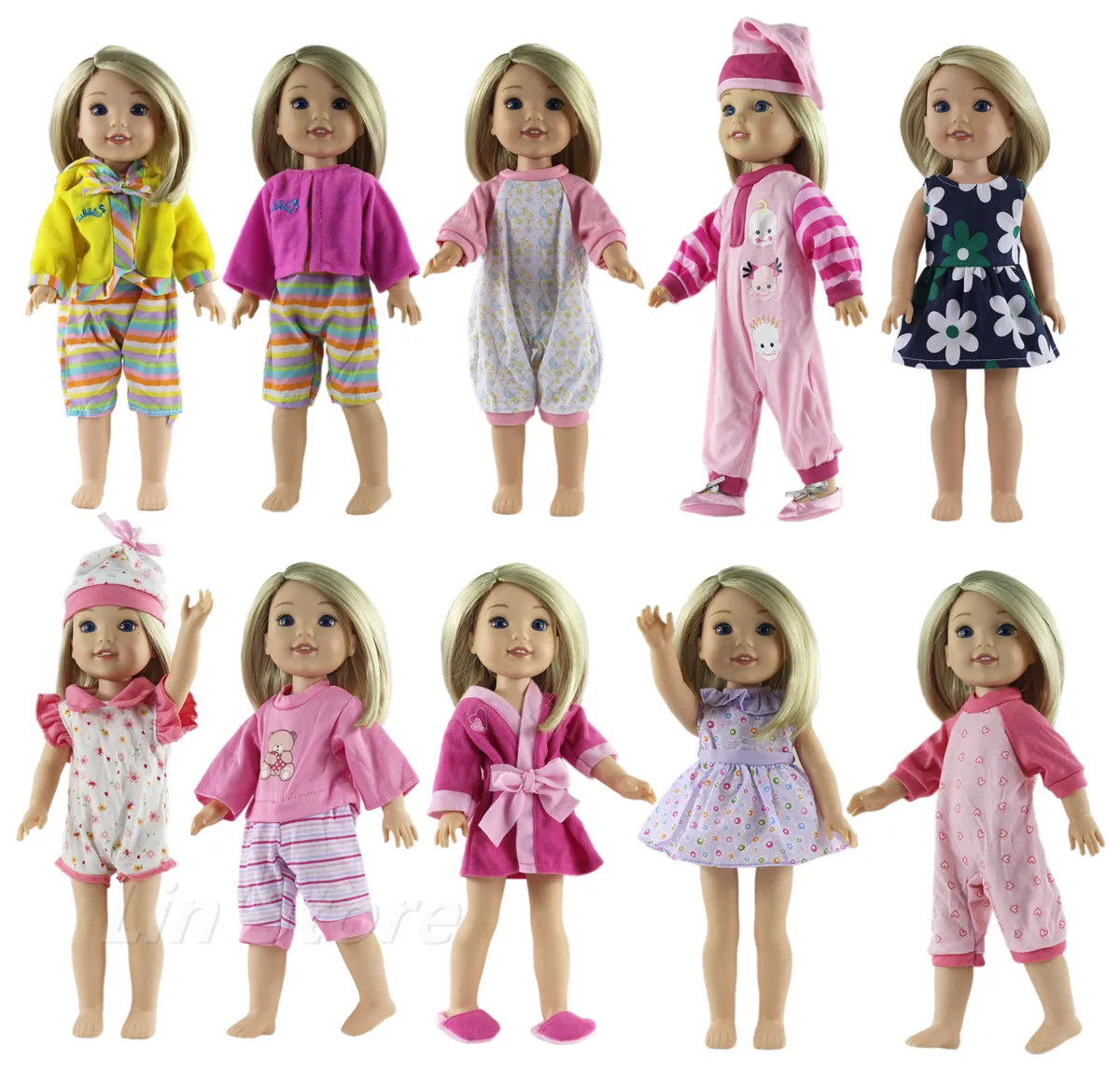 New Style 5 Set Doll Clothes for 14.5 inch American Girl Doll Casual
