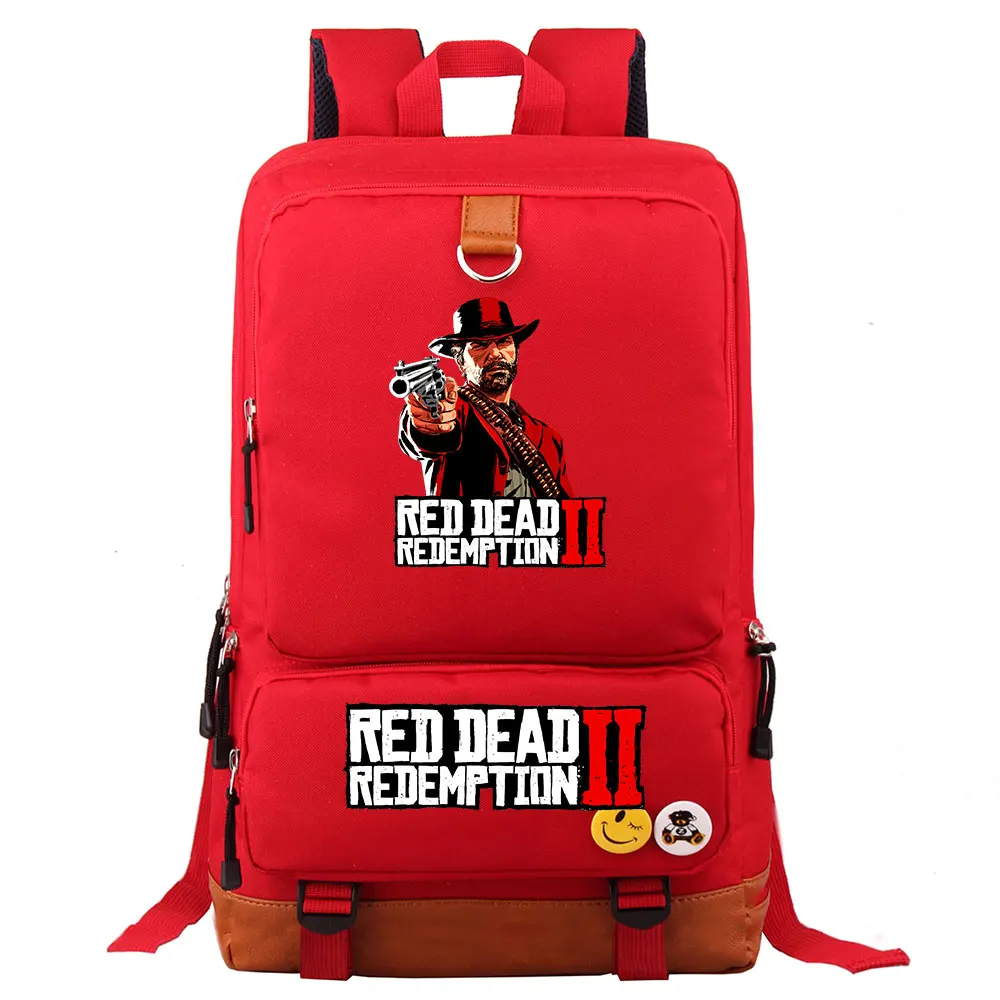 Горячие игры красный изображения из фильма «Red Dead Redemption» 2 Gun мальчик девочка школьная сумка Для женщин Bagpack подростков лоскутное полотно