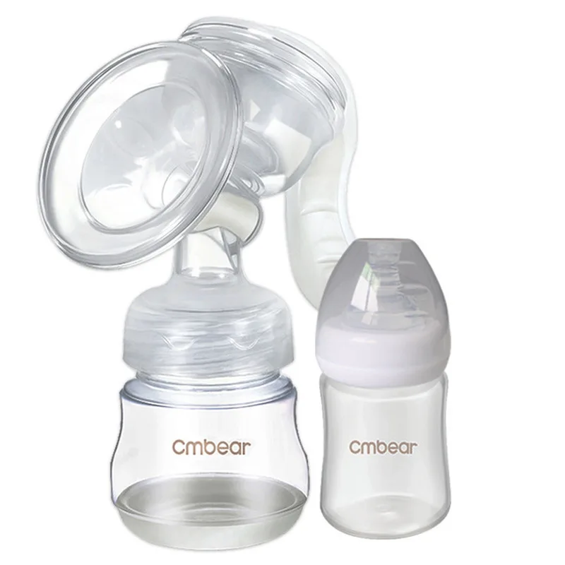 Cmbear Manual Breast Pump Powerful Baby Nipple Suction 150ml Feeding Milk Bottles Breasts Pumps Bottle Sucking Bottle Nipple