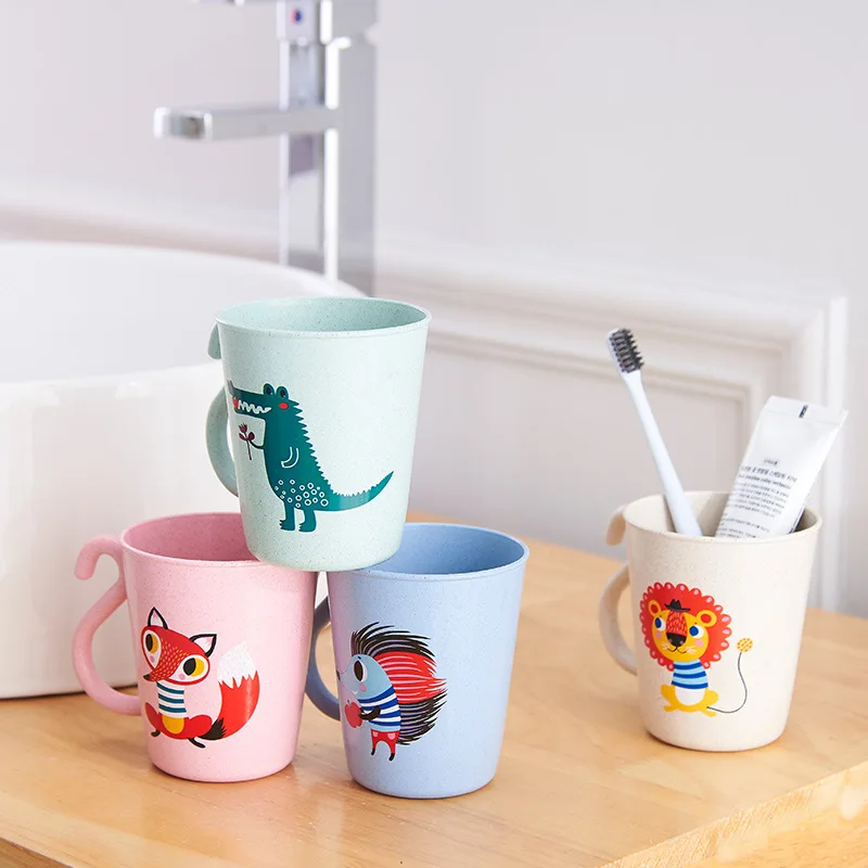 

350ml Child Cartoon Tooth Brush Cups Wash Cups Water Cups for Children Kids Learn Drink Feeding Bottles Baby Training Cups