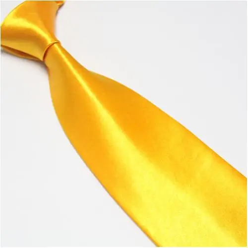 HOOYI модные однотонные мужские желтые золотые шейные Галстуки широкий галстук - Цвет: Золотой