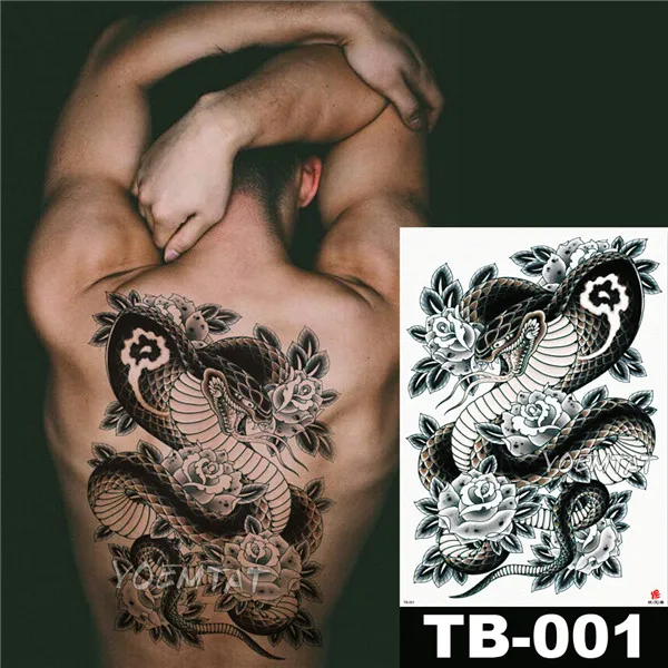 48*35 см полная задняя Водонепроницаемая Временная Вспышка татуировки большие тату-наклейки Феникс Дракон Будда грудь тело для мужчин и женщин - Цвет: 13