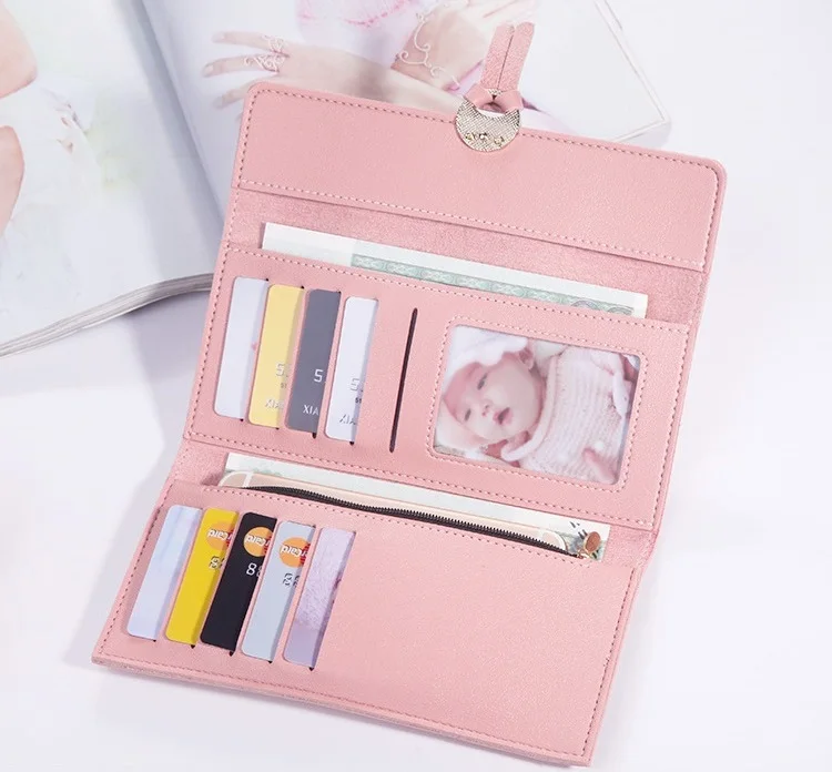 MJ Women’s Wallets Women Fashion Leather Wallet Leisure Clutch Ladies Bag Long Purses Card Holder Wallet Money Bag (3)