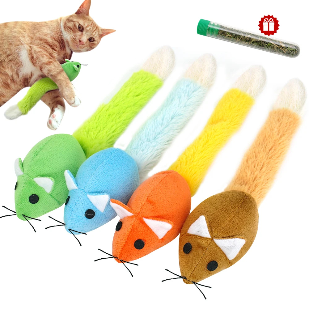 Funny Cat Toy Mouse Interactive Cats Teaser Toys Long tail Scratch Playing Training Toys Catnip For Cats Kitten Mice Rat Product