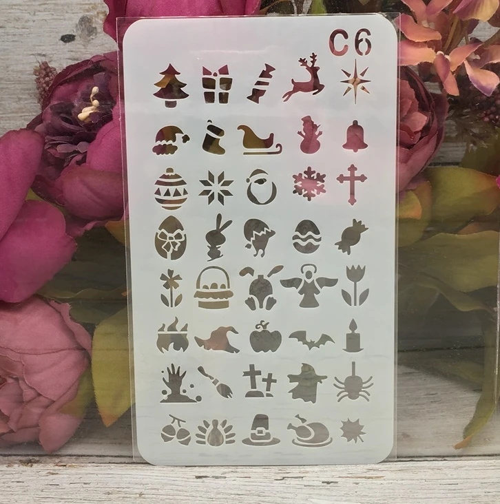 

A6 Christmas Deer Icon DIY Layering Stencils Wall Painting Scrapbook Coloring Embossing Album Decorative Template