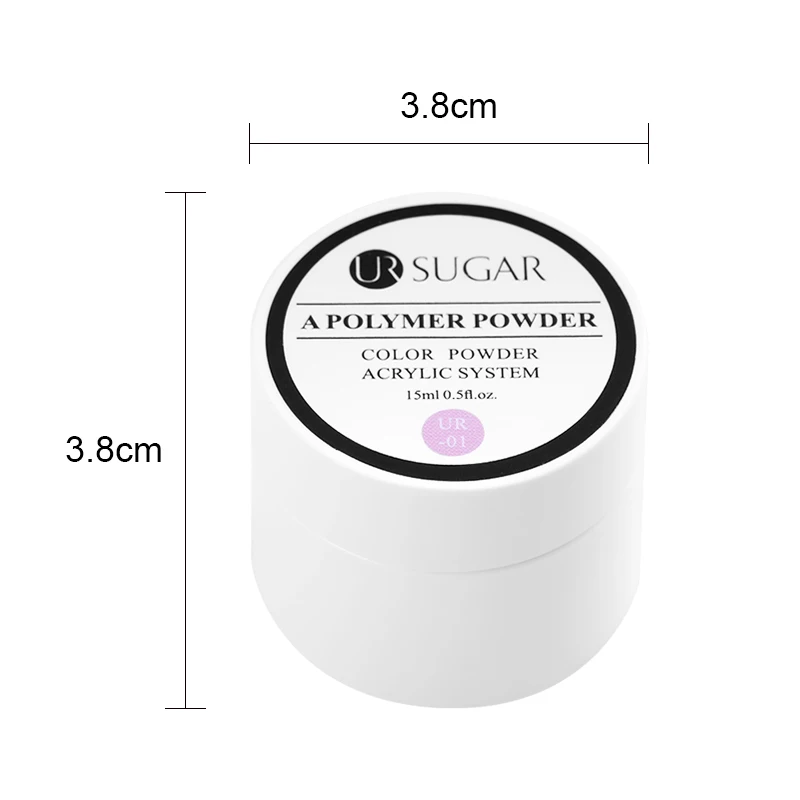 UR SUGAR 15ml Acrylic Powder Crystal Nail Art Tip Builder Transparent Powder Crystal Liquid Manicure Pink White Clear