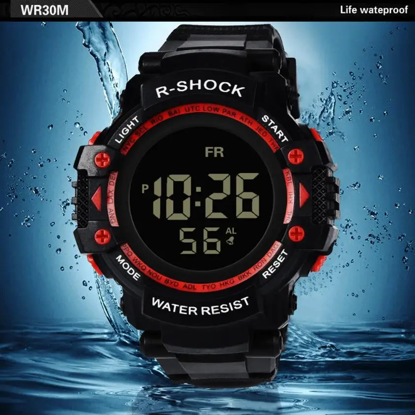 Спортивные часы montre digitale homme цифровые военные армейские мужские часы светодиодный водонепроницаемые наручные часы мужские horloge heren# N03