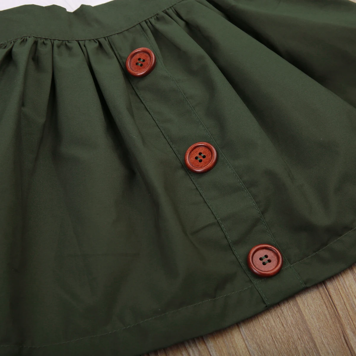 Оборками Обувь для девочек Юбочные костюмы для женщин Harajuku Детская одежда для маленьких девочек Блузка с длинными рукавами белая рубашка Армейский зеленый юбка