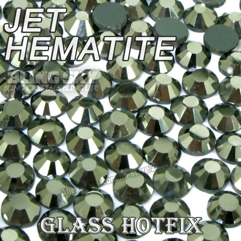 Jet Hematite Hot Fix Rhinestones SS6 SS10 SS16 SS20 SS30 