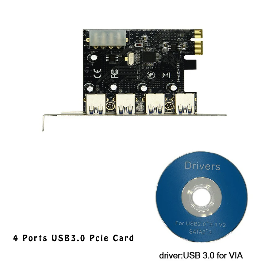 PCIe USB 3 0 4 портовый адаптер конвертера для карт/PCI express расширение добавить на карту