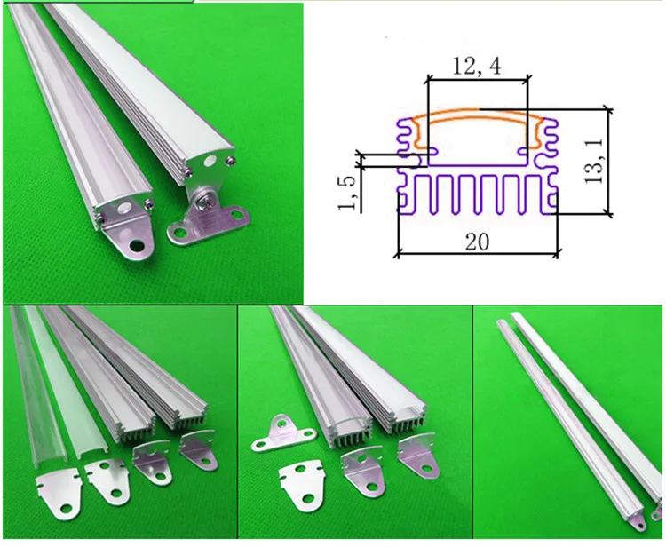 10 1 м L конец кепки алюминиевый профиль светодио дный для светодиодные ленты, молочно/прозрачная крышка мм 12 мм 5630 pcb, бар свет теплового