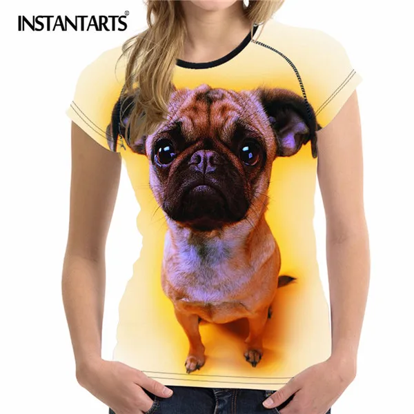 INSTANTARTS женская летняя футболка с принтом собаки, Спортивная футболка для бега с коротким рукавом, быстросохнущая футболка для девочек, топы для спортзала, одежда, Camisetas - Цвет: W798BV