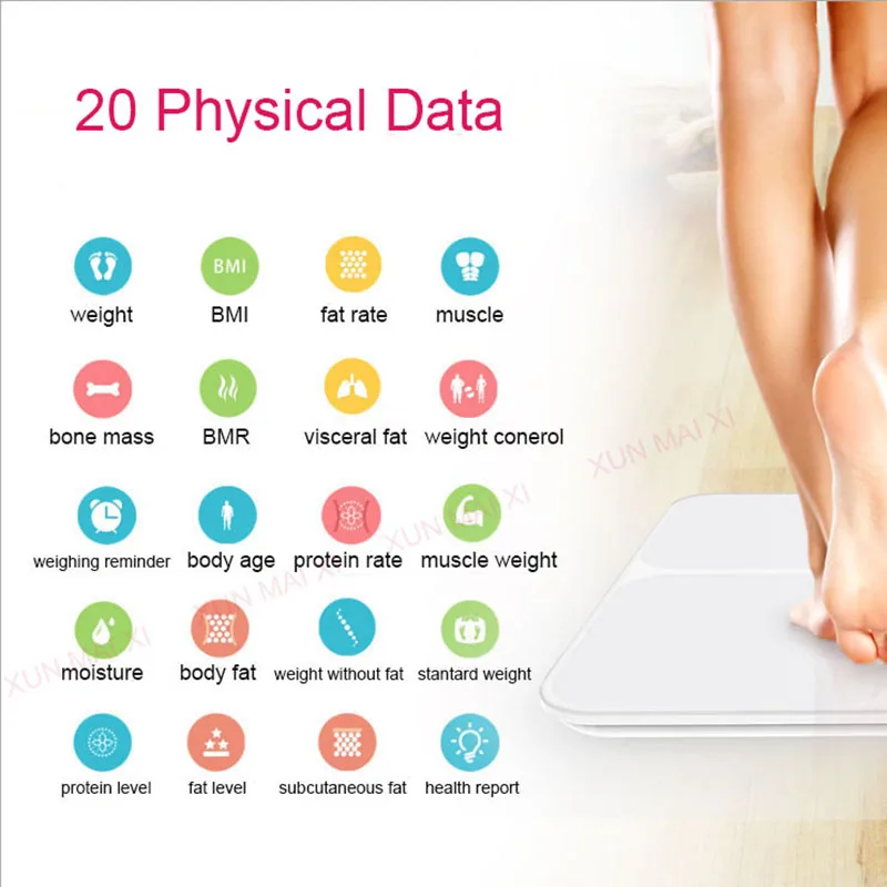 Hot ITO Tempered glass Body Fat Scale Floor Smart Bluetooth Weight Bathroom Scale Electronic LED Digital Weight Balance bmi