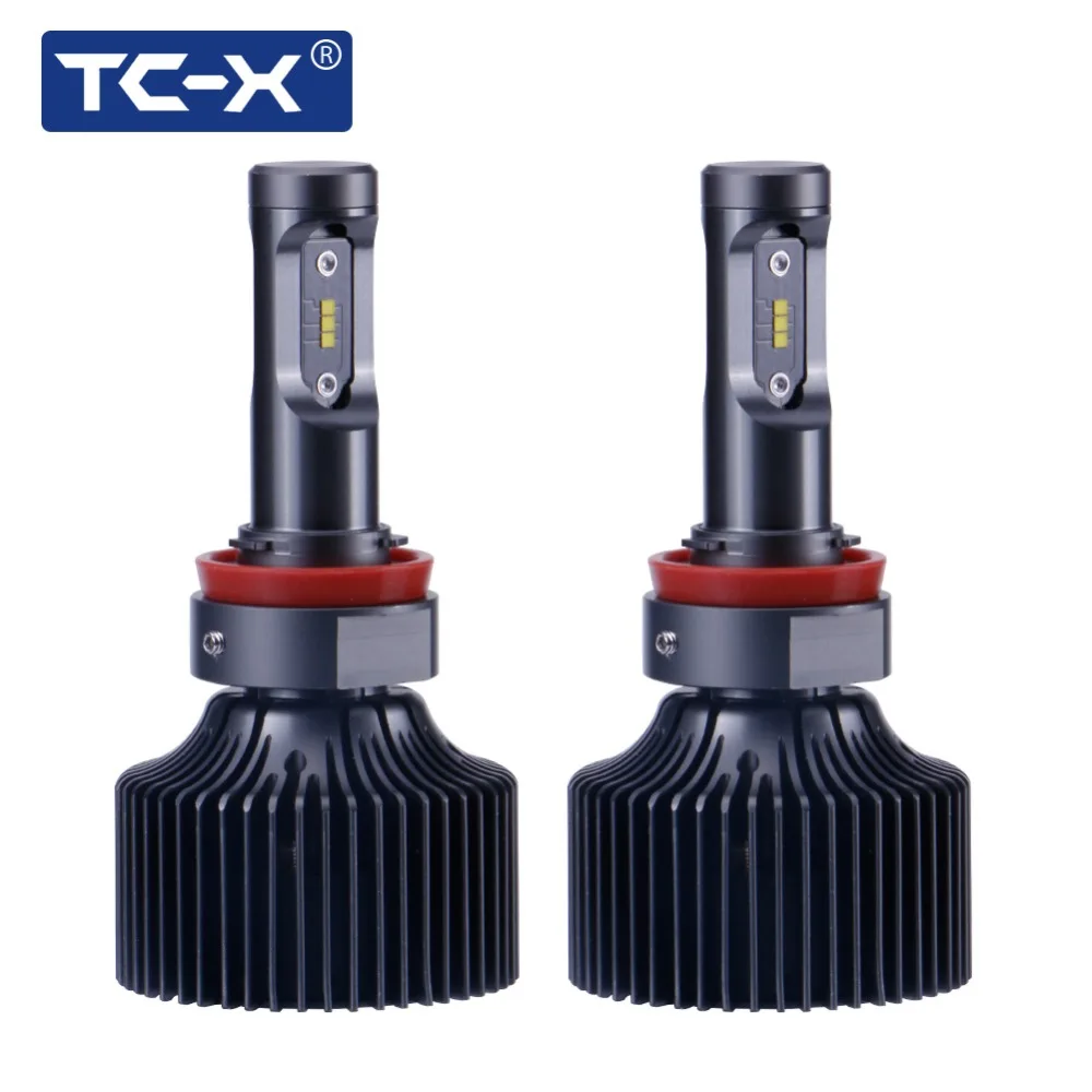 

TC-X 2 Pieces Car LED Headlight Kit H11 Built in Driver 6000K Super White Adjustable Beam Angle 9006 HB4 Auto Lamp Foglight Bulb
