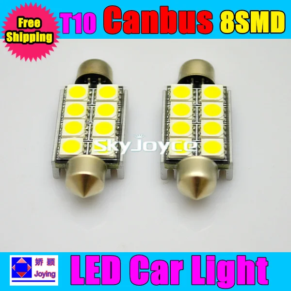 2016 новинка 42 мм 8SMD купольная лампа festoon light 200 шт./лот + яркий белый радиатор C5W LED Canbus