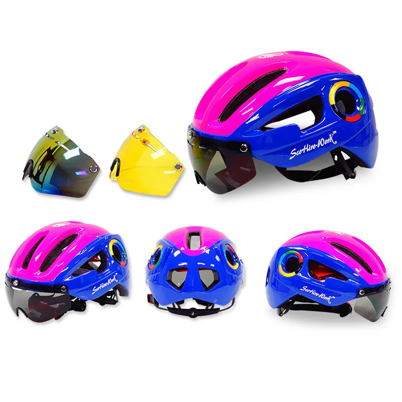 SCOHIRO-WORK ультралегкий велосипедный шлем Mtb Горный шоссейный велосипед велосипедный шлем PC+ EPS дорожный велосипед с 3 линзами очки велосипедный шлем