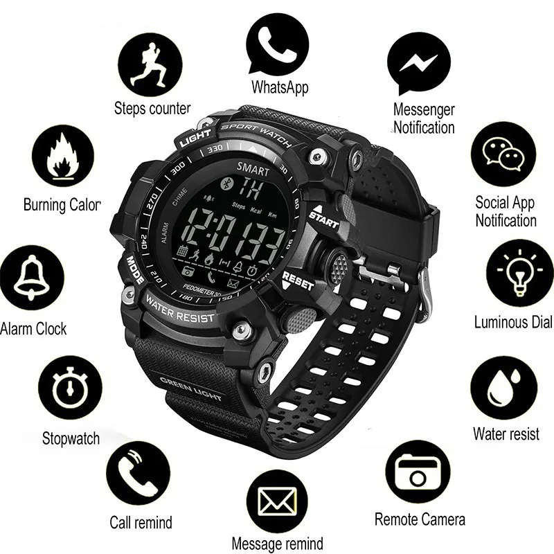 

Sport Watch Mens Digital Smart Watch Men Pedometer Running Smartwatch Men's Wist Watches Man Bluetooth Electronic Clock watches